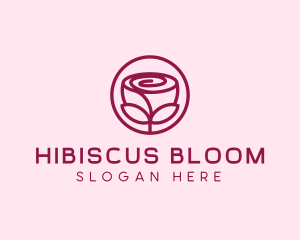 Rose Flower Emblem  logo design