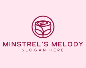 Rose Flower Emblem  logo design