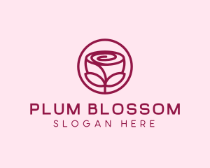 Rose Flower Emblem  logo design