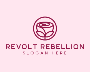 Rose Flower Emblem  logo design