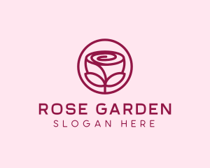 Rose Flower Emblem  logo design