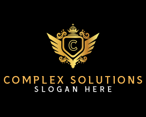 Luxury Shield Wing  logo design