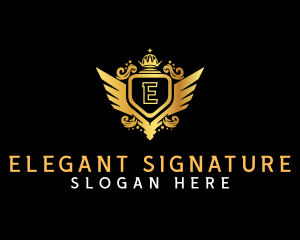 Luxury Shield Wing  logo design