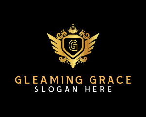 Luxury Shield Wing  logo design