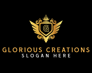 Luxury Shield Wing  logo design