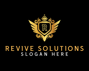 Luxury Shield Wing  logo design