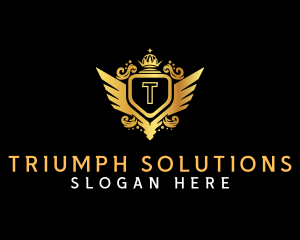 Luxury Shield Wing  logo design