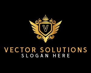 Luxury Shield Wing  logo design