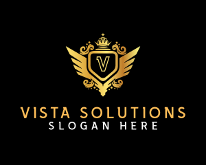 Luxury Shield Wing  logo design