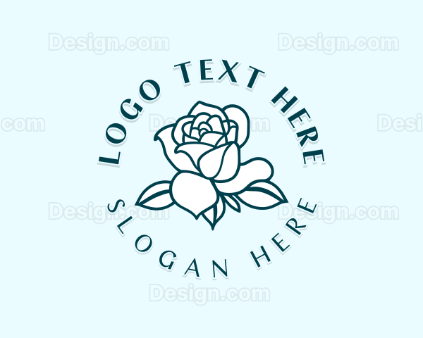 Rose Flower Garden Logo