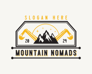 Mountain Construction Excavator logo design