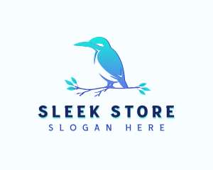 Kingfisher Bird Animal logo design