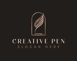 Pen Quill Feather logo design