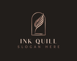 Pen Quill Feather logo design