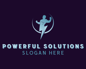 Human Power Lightning logo design