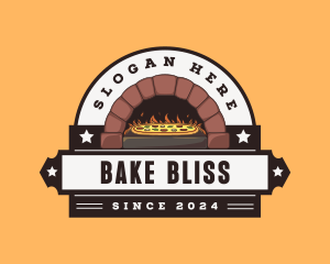 Retro Pizza Brick Oven logo design