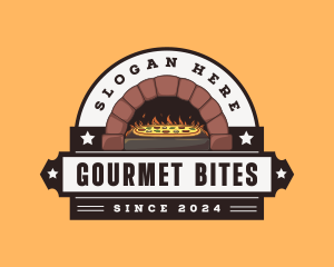 Retro Pizza Brick Oven logo design