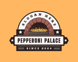 Retro Pizza Brick Oven logo design