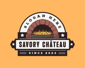 Retro Pizza Brick Oven logo design