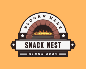 Retro Pizza Brick Oven logo design