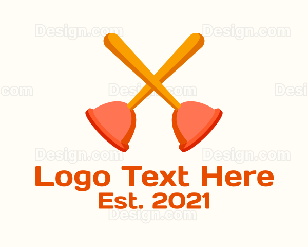 Plumber Toilet Plunger Logo