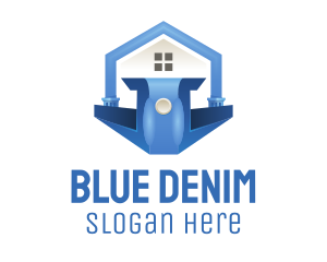 Blue House Podium logo design