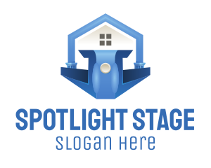 Blue House Podium logo design