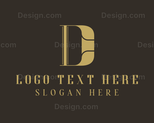 Golden Business Firm Letter D Logo