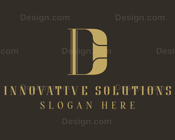 Golden Business Firm Letter D Logo