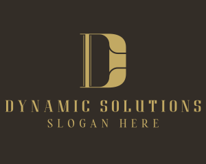 Golden Business Firm Letter D logo design