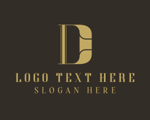 Golden Business Firm Letter D Logo