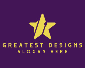 Gold Star Arrow logo design