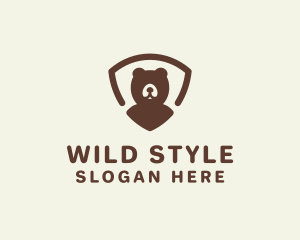 Wild Bear Shield logo design