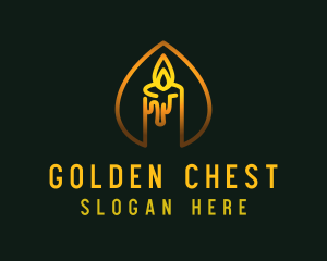 Golden Candlelight Flame logo design