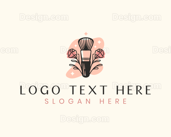 Floral Beauty Cosmetics Brush Logo