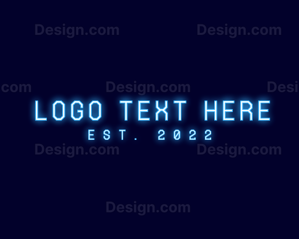 Blue Neon Wordmark Logo