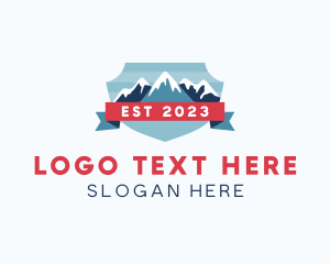 Glacier - Mountain Shield Summit logo design