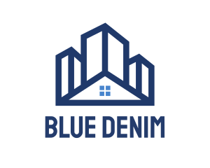 Blue Building House logo design