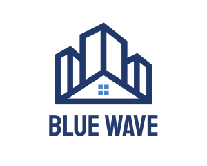 Blue Building House logo design