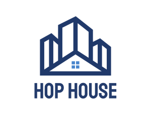 Blue Building House logo design