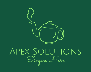 Green Teapot Tea Kettle logo design