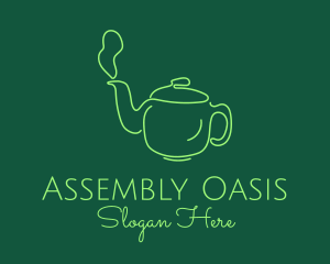 Green Teapot Tea Kettle logo design