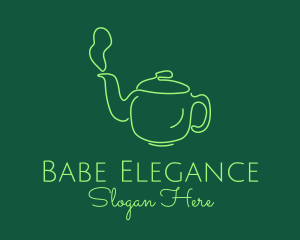 Green Teapot Tea Kettle logo design