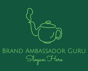 Green Teapot Tea Kettle logo design