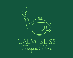 Green Teapot Tea Kettle logo design