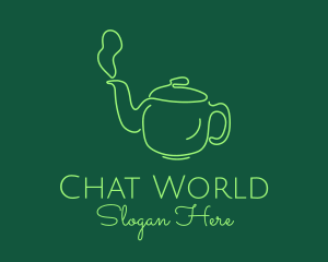 Green Teapot Tea Kettle logo design