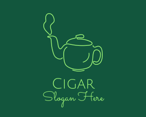 Green Teapot Tea Kettle logo design