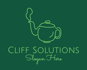 Green Teapot Tea Kettle logo design