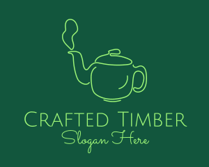 Green Teapot Tea Kettle logo design