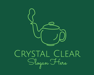 Green Teapot Tea Kettle logo design